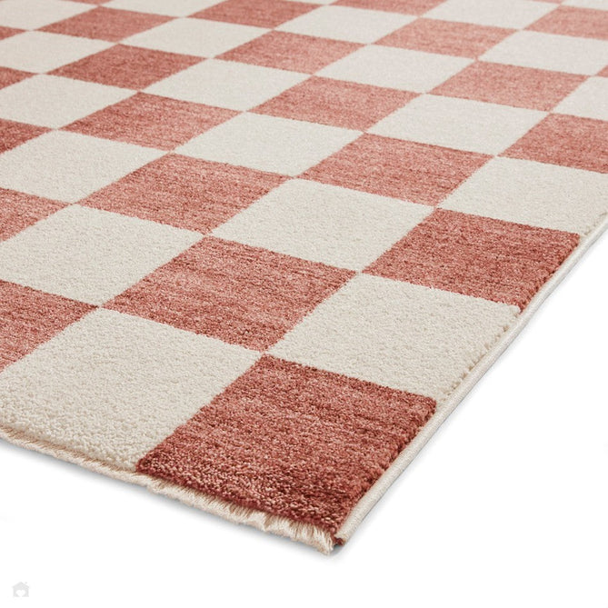 Baltimore 66618 Modern Checkerboard High-Density Smooth Polyester Flat-Pile Plum Runner-Think Rugs-Rug Love - The Most Loved Rug Store