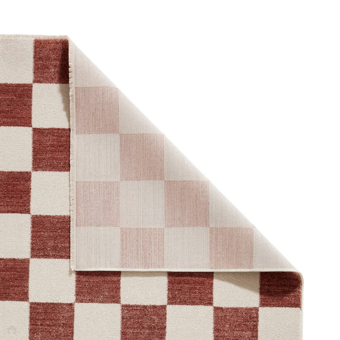 Baltimore 66618 Modern Checkerboard High-Density Smooth Polyester Flat-Pile Plum Runner-Think Rugs-Rug Love - The Most Loved Rug Store