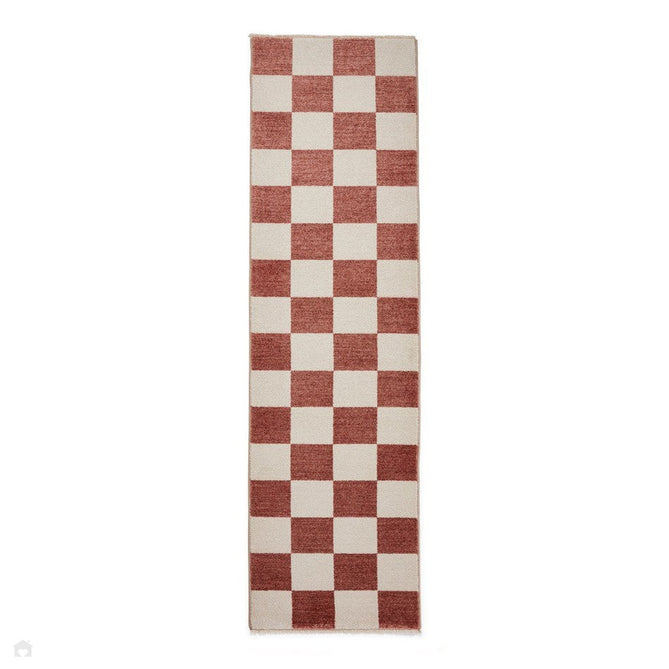 Baltimore 66618 Modern Checkerboard High-Density Smooth Polyester Flat-Pile Plum Runner-Think Rugs-Rug Love - The Most Loved Rug Store