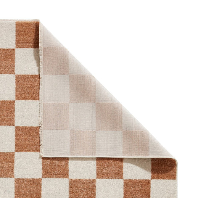 Baltimore 66618 Modern Checkerboard High-Density Smooth Polyester Flat-Pile Walnut Runner-Think Rugs-Rug Love - The Most Loved Rug Store