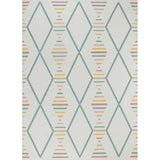 Barbados BBD2304 In-Outdoor Geometric White/Off-White/Pale Blue/Light Brown/Mustard/Rust Flatweave Rug