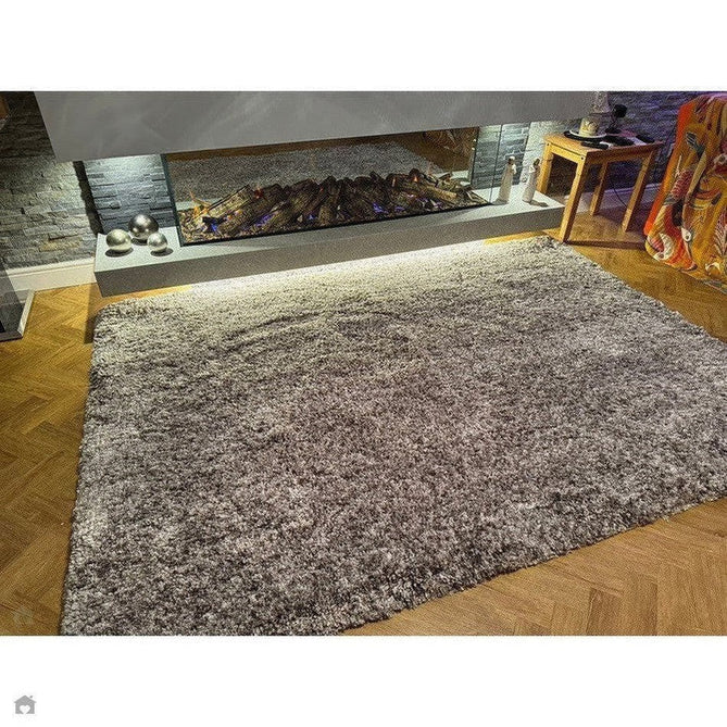 Barnaby Super Plush Heavyweight High-Density Luxury Hand-Woven Super Soft-Touch High-Pile Plain Polyester Shaggy Graphite Grey/Charcoal Rug-Asiatic Carpets-Rug Love - The Most Loved Rug Store
