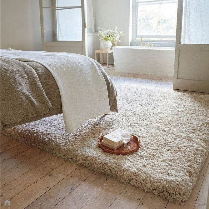 Barnaby Super Plush Heavyweight High-Density Luxury Hand-Woven Super Soft-Touch High-Pile Plain Polyester Shaggy Natural/Light Sand Rug-Asiatic Carpets-Rug Love - The Most Loved Rug Store