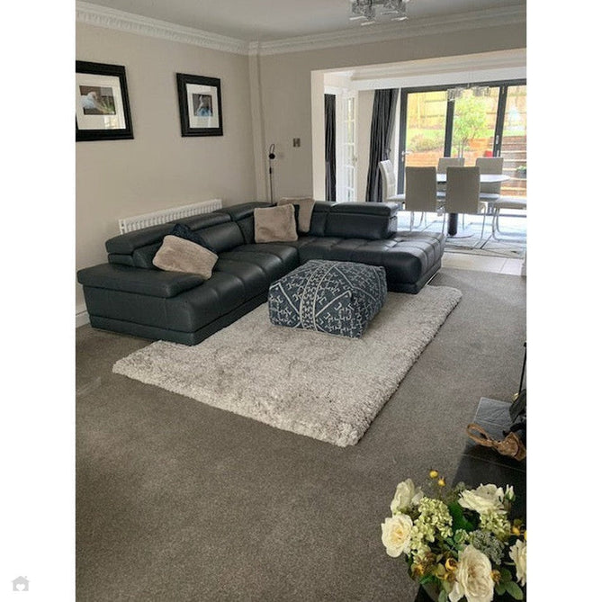 Barnaby Super Plush Heavyweight High-Density Luxury Hand-Woven Super Soft-Touch High-Pile Plain Polyester Shaggy Silver/Grey Rug-Asiatic Carpets-Rug Love - The Most Loved Rug Store