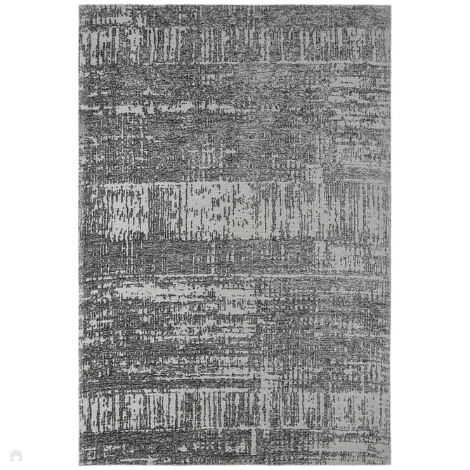 Beau Modern Abstract Distressed Shimmer Soft Textured Flatweave Carbon Grey/Silver/Ivory Rug-Asiatic Carpets-Rug Love - The Most Loved Rug Store