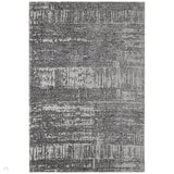 Beau Modern Abstract Distressed Shimmer Soft Textured Flatweave Carbon Rug