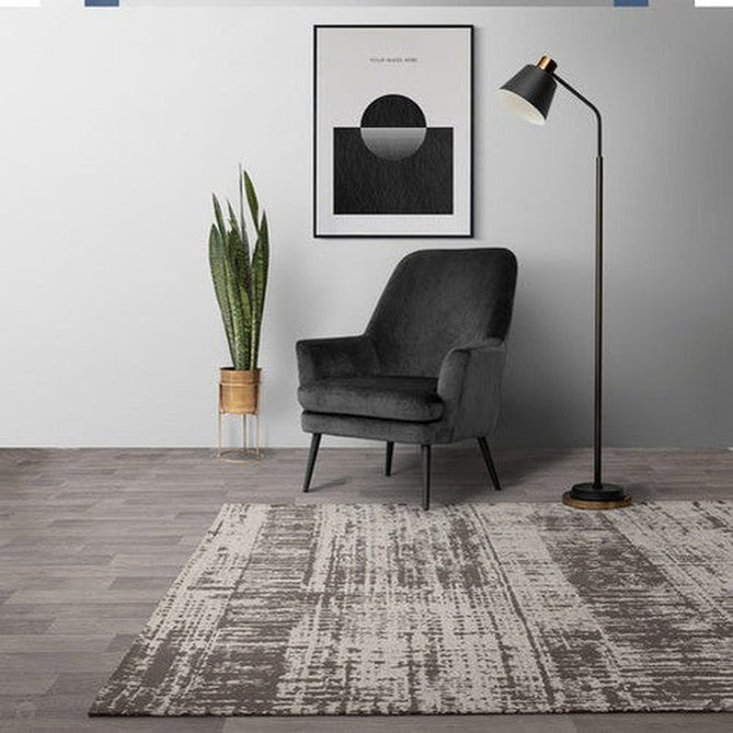 Beau Modern Abstract Distressed Shimmer Soft Textured Flatweave Charcoal Grey/Off-White Rug-Asiatic Carpets-Rug Love - The Most Loved Rug Store