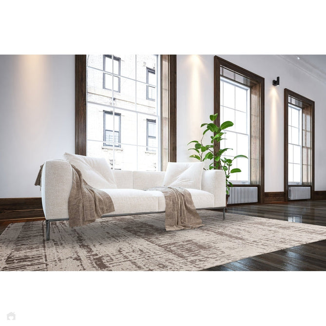 Beau Modern Abstract Distressed Shimmer Soft Textured Flatweave Charcoal Grey/Off-White Rug-Asiatic Carpets-Rug Love - The Most Loved Rug Store