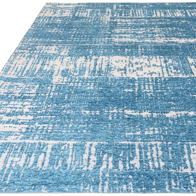 Beau Modern Abstract Distressed Shimmer Soft Textured Flatweave Denim Blue/Ivory Rug-Asiatic Carpets-Rug Love - The Most Loved Rug Store