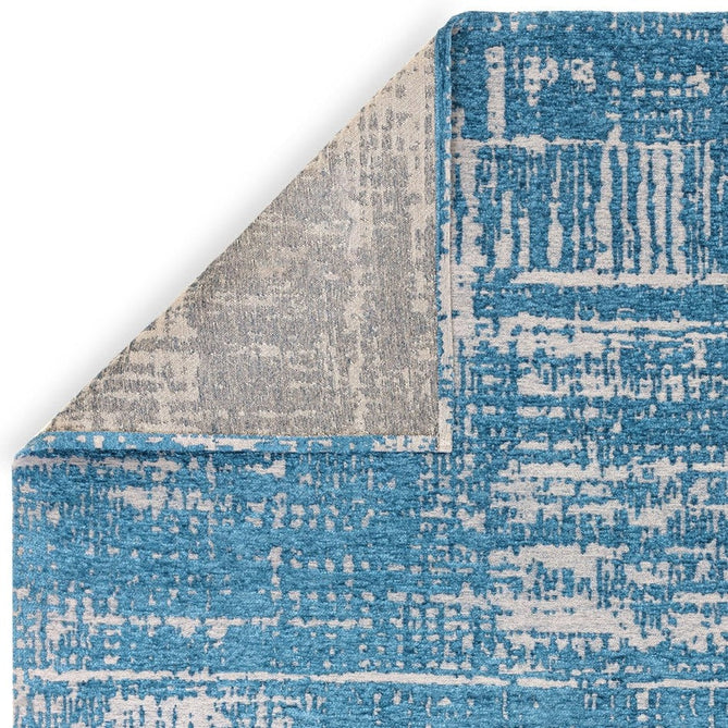 Beau Modern Abstract Distressed Shimmer Soft Textured Flatweave Denim Blue/Ivory Rug-Asiatic Carpets-Rug Love - The Most Loved Rug Store