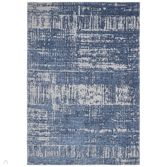 Beau Modern Abstract Distressed Shimmer Soft Textured Flatweave Denim Blue/Ivory Rug-Asiatic Carpets-Rug Love - The Most Loved Rug Store