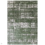 Beau Modern Abstract Distressed Shimmer Soft Textured Flatweave Forest Green/Ivory Rug