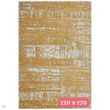 Beau Modern Abstract Distressed Shimmer Soft Textured Flatweave Gold Rug 120 x 170 cm