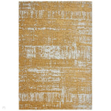 Beau Modern Abstract Distressed Shimmer Soft Textured Flatweave Gold Rug
