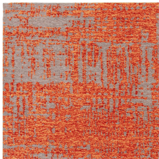 Beau Modern Abstract Distressed Shimmer Soft Textured Flatweave Marmalade Orange/Muted Grey Rug-Asiatic Carpets-Rug Love - The Most Loved Rug Store