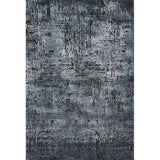 Belgravia Illusion BLG02 Modern Abstract Distressed Blocks Metallic Shimmer Soft Textured Hi-Lo Polyblend Short Pile Deep Navy/Steel Blue/Black/Ash Grey/Pale Sky Rug