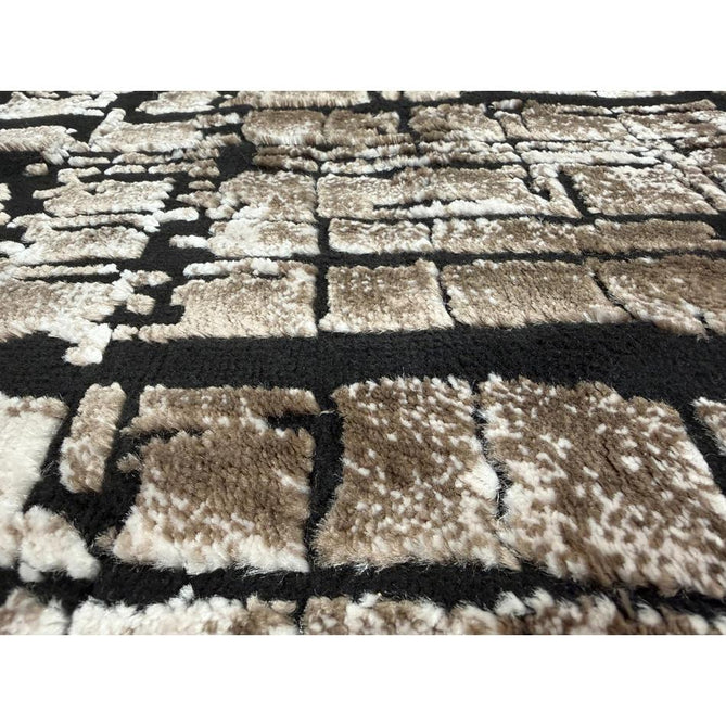 Belgravia Nexus BLG03 Modern Abstract Distressed Grid Metallic Shimmer Soft Textured Hi-Lo Polyblend Short Pile Warm Mocha/Taupe/Ivory/Charcoal/Stone Grey/Sand Rug-Desire Rugs-Rug Love - The Most Loved Rug Store