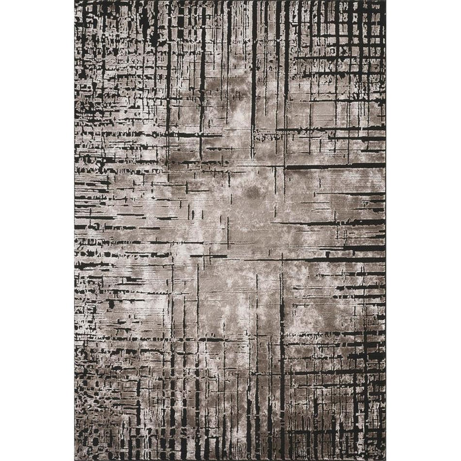Belgravia Nexus BLG03 Modern Abstract Distressed Grid Metallic Shimmer Soft Textured Hi-Lo Polyblend Short Pile Warm Mocha/Taupe/Ivory/Charcoal/Stone Grey/Sand Rug 160 x 230 cm