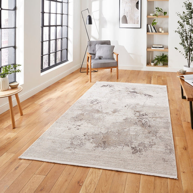 Bellagio 2790 Modern Abstract Marbled Distressed Metallic Shimmer Soft Textured Ultra High-Density Low Profile Short Pile Beige Rug-Think Rugs-Rug Love - The Most Loved Rug Store