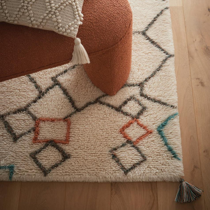 Berber Knotted Chain Ivory/Multi Rug