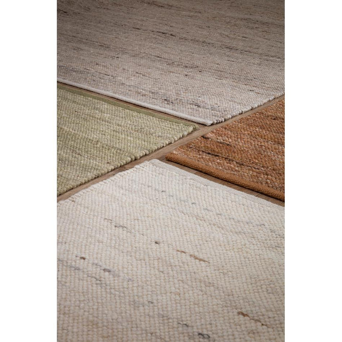 Birkdale Modern Plain Tonal Hand-Woven Textured Looped Pile Durable Wool Blend Flatweave Pistachio Green Rug