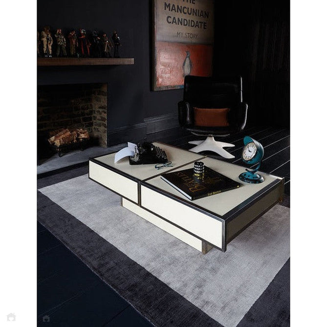 Blade Border Modern Plain Distressed Shimmer Hand-Woven Textured Silky Viscose Flatweave Charcoal/Silver Rug-Asiatic Carpets-Rug Love - The Most Loved Rug Store