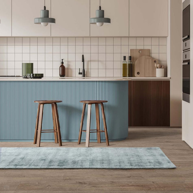 Blade Modern Plain Distressed Shimmer Hand-Woven Textured Silky Viscose Flatweave Airforce Blue Runner-Asiatic Carpets-Rug Love - The Most Loved Rug Store