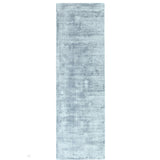 Blade Modern Plain Distressed Shimmer Hand-Woven Textured Silky Viscose Flatweave Airforce Blue Runner