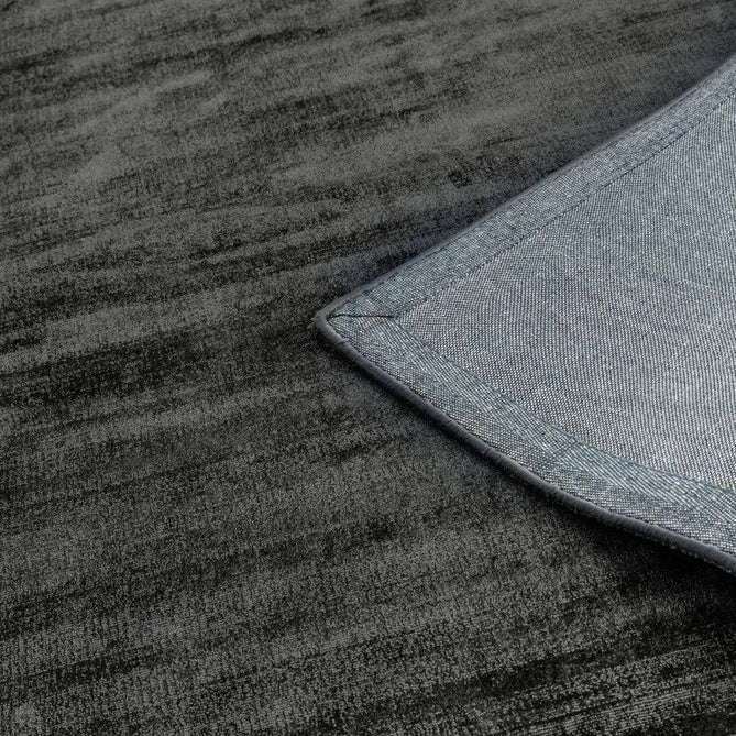 Blade Modern Plain Distressed Shimmer Hand-Woven Textured Silky Viscose Flatweave Charcoal Grey Runner-Asiatic Carpets-Rug Love - The Most Loved Rug Store