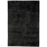Blade Modern Plain Distressed Shimmer Hand-Woven Textured Silky Viscose Flatweave Charcoal Rug