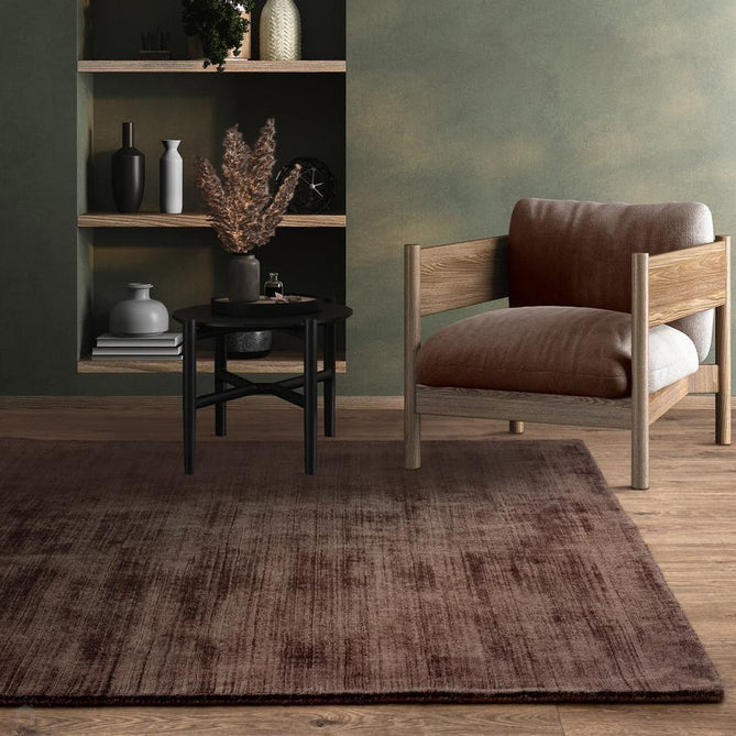 Blade Modern Plain Distressed Shimmer Hand-Woven Textured Silky Viscose Flatweave Chocolate Rug-Asiatic Carpets-Rug Love - The Most Loved Rug Store