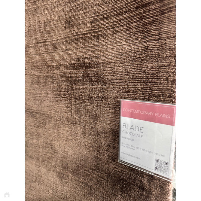 Blade Modern Plain Distressed Shimmer Hand-Woven Textured Silky Viscose Flatweave Chocolate Rug-Asiatic Carpets-Rug Love - The Most Loved Rug Store