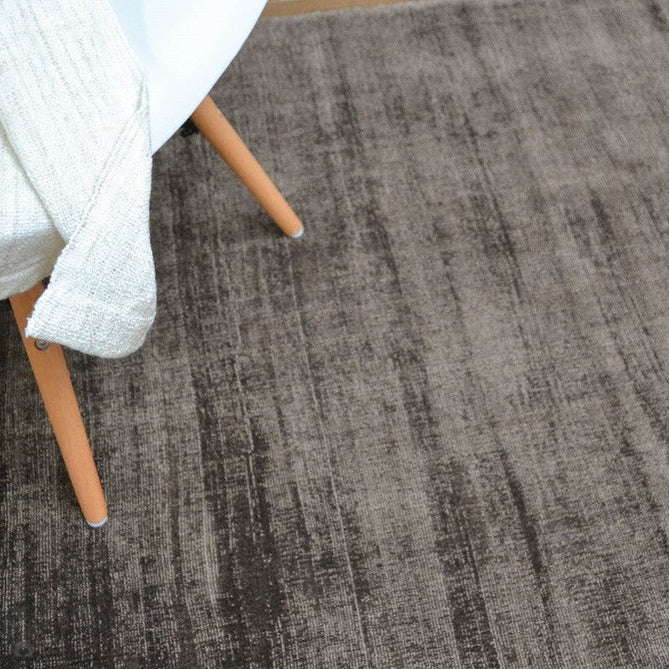Blade Modern Plain Distressed Shimmer Hand-Woven Textured Silky Viscose Flatweave Chocolate Rug-Asiatic Carpets-Rug Love - The Most Loved Rug Store