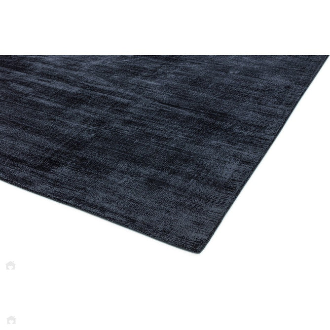Blade Modern Plain Distressed Shimmer Hand-Woven Textured Silky Viscose Flatweave Navy Runner-Asiatic Carpets-Rug Love - The Most Loved Rug Store