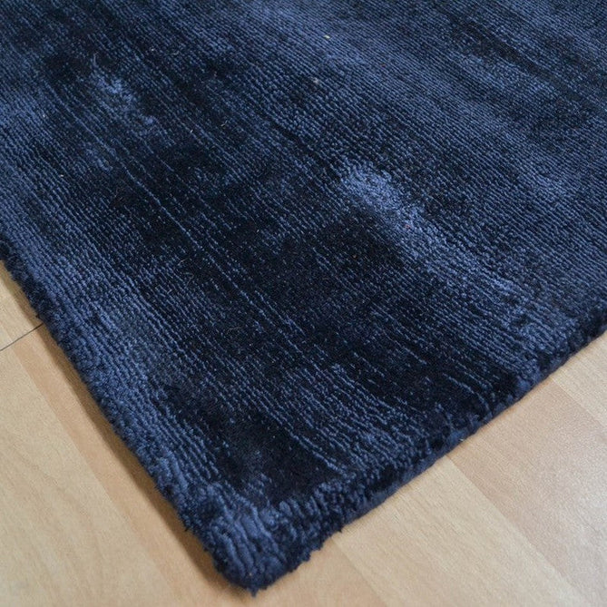 Blade Modern Plain Distressed Shimmer Hand-Woven Textured Silky Viscose Flatweave Navy Runner-Asiatic Carpets-Rug Love - The Most Loved Rug Store