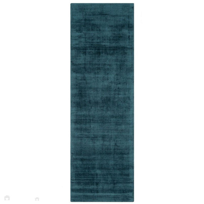 Blade Modern Plain Distressed Shimmer Hand-Woven Textured Silky Viscose Flatweave Teal Runner-Asiatic Carpets-Rug Love - The Most Loved Rug Store