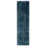 Blade Modern Plain Distressed Shimmer Hand-Woven Textured Silky Viscose Flatweave Teal Runner