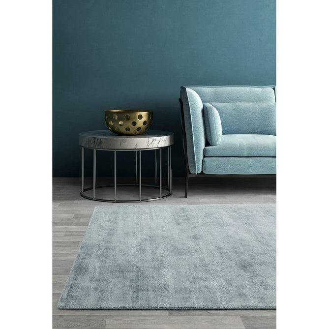 Blade Modern Plain Distressed Tonal Metallic Shimmer Hand-Woven Soft Textured Tip Sheared Loop Pile Silky Viscose Flatweave Airforce Blue Rug-Asiatic Carpets-Rug Love - The Most Loved Rug Store