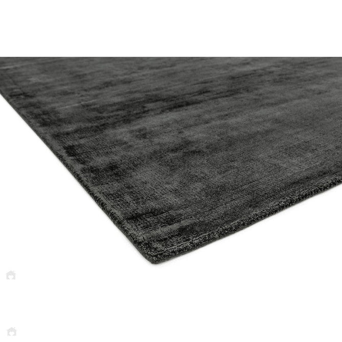 Blade Modern Plain Distressed Tonal Metallic Shimmer Hand-Woven Soft Textured Tip Sheared Loop Pile Silky Viscose Flatweave Charcoal Grey Rug-Asiatic Carpets-Rug Love - The Most Loved Rug Store