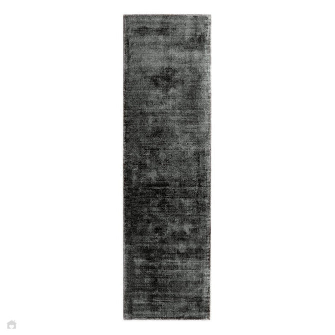 Blade Modern Plain Distressed Tonal Metallic Shimmer Hand-Woven Soft Textured Tip Sheared Loop Pile Silky Viscose Flatweave Charcoal Grey Rug-Asiatic Carpets-Rug Love - The Most Loved Rug Store