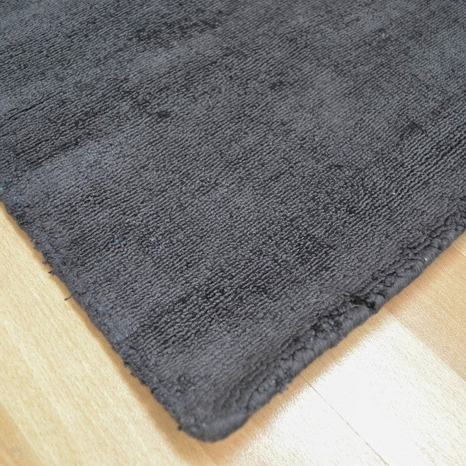Blade Modern Plain Distressed Tonal Metallic Shimmer Hand-Woven Soft Textured Tip Sheared Loop Pile Silky Viscose Flatweave Charcoal Grey Rug-Asiatic Carpets-Rug Love - The Most Loved Rug Store