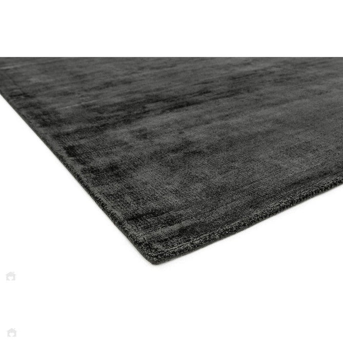 Blade Modern Plain Distressed Tonal Metallic Shimmer Hand-Woven Soft Textured Tip Sheared Loop Pile Silky Viscose Flatweave Charcoal Grey Rug-Asiatic Carpets-Rug Love - The Most Loved Rug Store