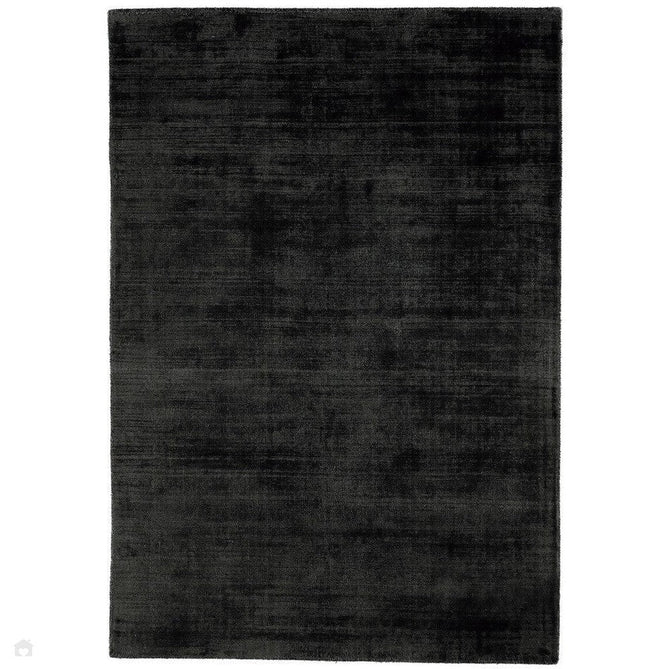 Blade Modern Plain Distressed Tonal Metallic Shimmer Hand-Woven Soft Textured Tip Sheared Loop Pile Silky Viscose Flatweave Charcoal Grey Rug-Asiatic Carpets-Rug Love - The Most Loved Rug Store