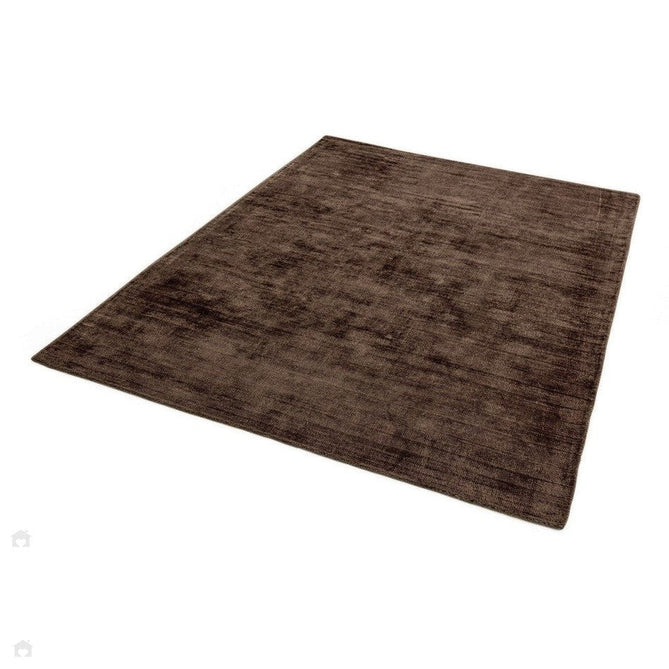 Blade Modern Plain Distressed Tonal Metallic Shimmer Hand-Woven Soft Textured Tip Sheared Loop Pile Silky Viscose Flatweave Chocolate Rug-Asiatic Carpets-Rug Love - The Most Loved Rug Store