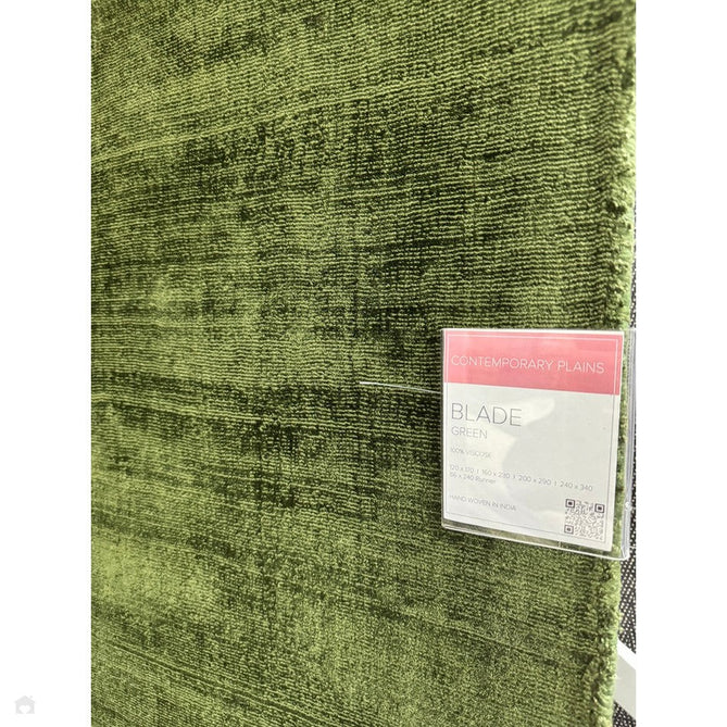 Blade Modern Plain Distressed Tonal Metallic Shimmer Hand-Woven Soft Textured Tip Sheared Loop Pile Silky Viscose Flatweave Green Rug-Asiatic Carpets-Rug Love - The Most Loved Rug Store