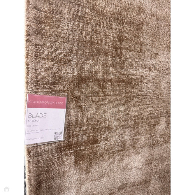 Blade Modern Plain Distressed Tonal Metallic Shimmer Hand-Woven Soft Textured Tip Sheared Loop Pile Silky Viscose Flatweave Mocha Rug-Asiatic Carpets-Rug Love - The Most Loved Rug Store