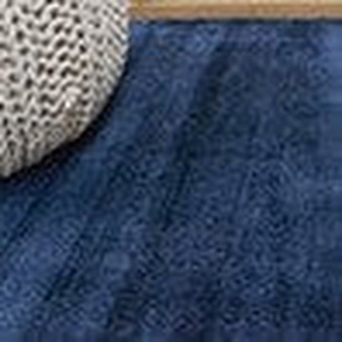 Blade Modern Plain Distressed Tonal Metallic Shimmer Hand-Woven Soft Textured Tip Sheared Loop Pile Silky Viscose Flatweave Navy Rug-Asiatic Carpets-Rug Love - The Most Loved Rug Store