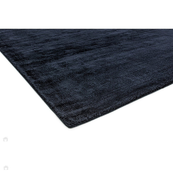 Blade Modern Plain Distressed Tonal Metallic Shimmer Hand-Woven Soft Textured Tip Sheared Loop Pile Silky Viscose Flatweave Navy Runner-Asiatic Carpets-Rug Love - The Most Loved Rug Store