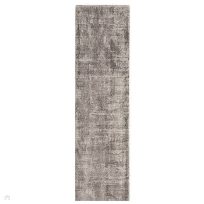 Blade Modern Plain Distressed Tonal Metallic Shimmer Hand-Woven Soft Textured Tip Sheared Loop Pile Silky Viscose Flatweave Silver Runner-Asiatic Carpets-Rug Love - The Most Loved Rug Store