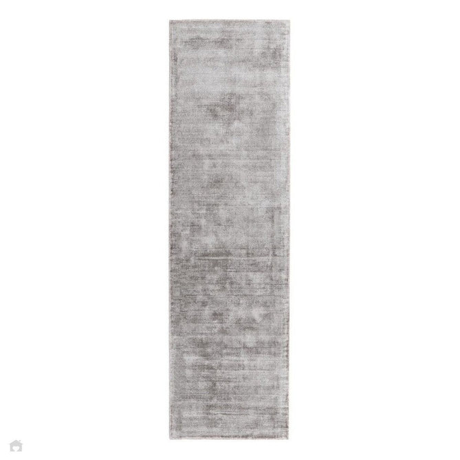 Blade Modern Plain Distressed Tonal Metallic Shimmer Hand-Woven Soft Textured Tip Sheared Loop Pile Silky Viscose Flatweave Silver Runner-Asiatic Carpets-Rug Love - The Most Loved Rug Store